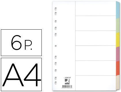 Separador Q-Connect Cartulina Juego de 6 Separadores Din A4 -Multitaladro