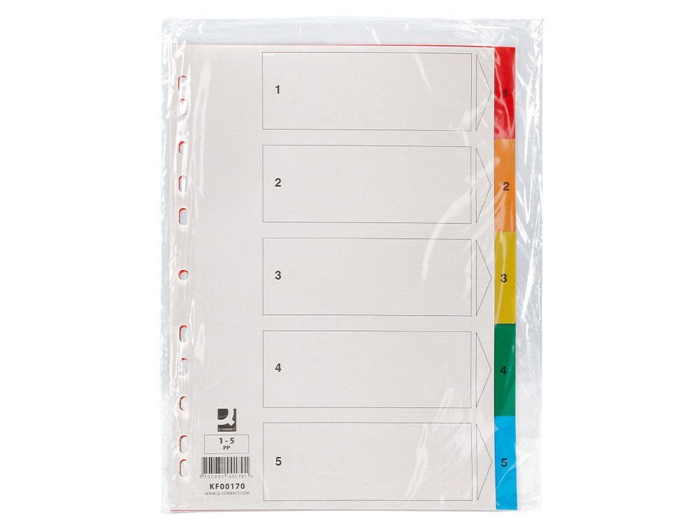 Separador q-connect plastico juego de 5 separadores din a4 multitaladro