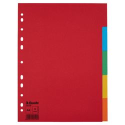 Separadores multitaladro. DIN A4. Sin cartulina índice. Pestañas cartón 150g. 1-5, multicolor