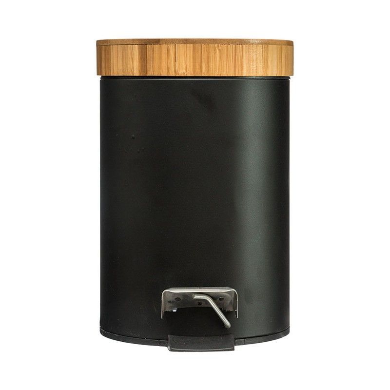 Serie Natureo. Cubo Pedal 3L.Negro Bambu