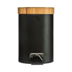 Serie Natureo. Cubo Pedal 3L.Negro Bambu