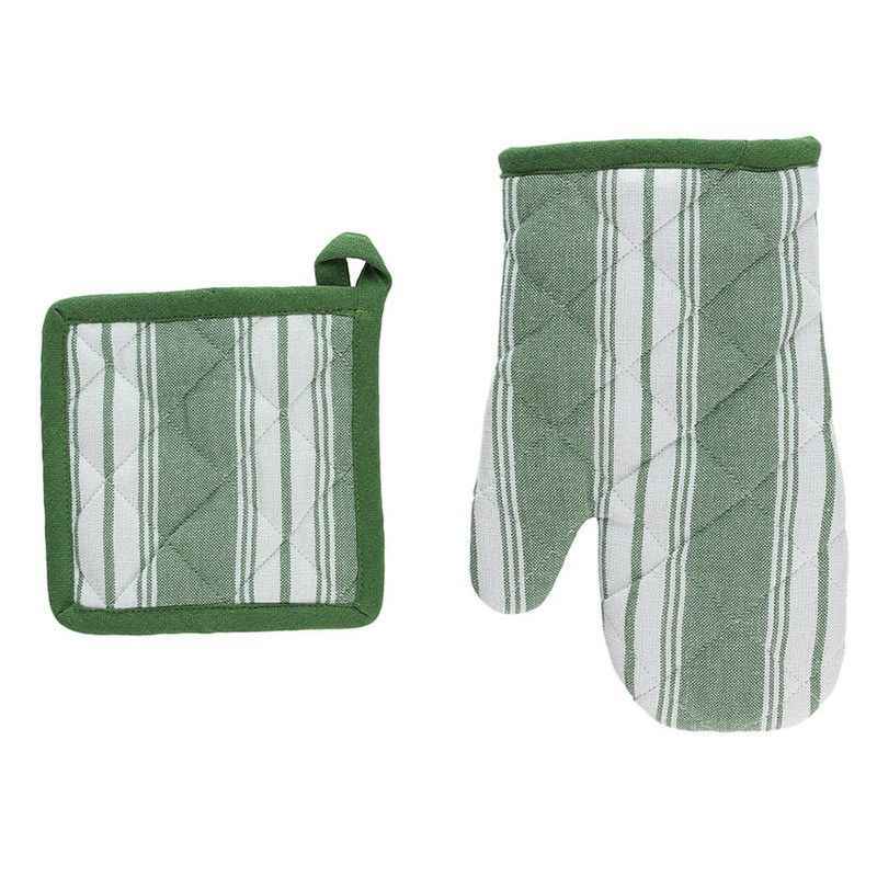 Serie Textile Verde. Manopla+Agarrador