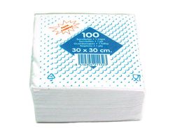 Servilleta blanca 1 capa 30x30 cm (100 unidades)