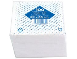 Servilleta blanca 2 capas 30x30 cm (100 unidades)