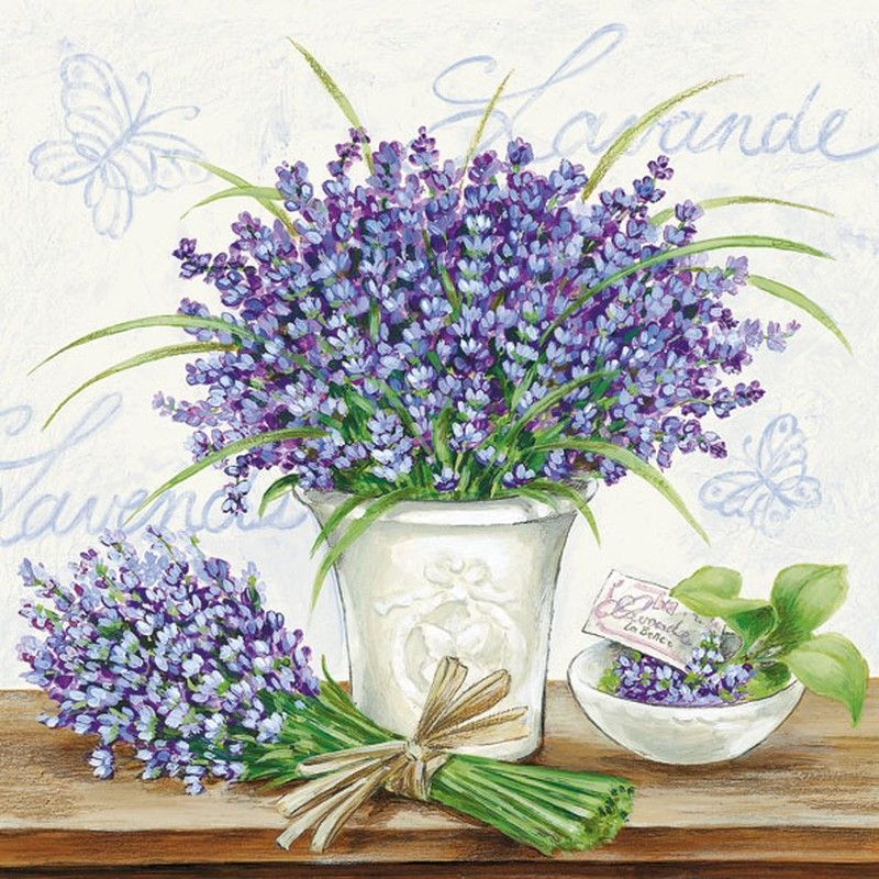Servilletas Ambiente 33x33 20 ud LAVENDER SCENE CREAM