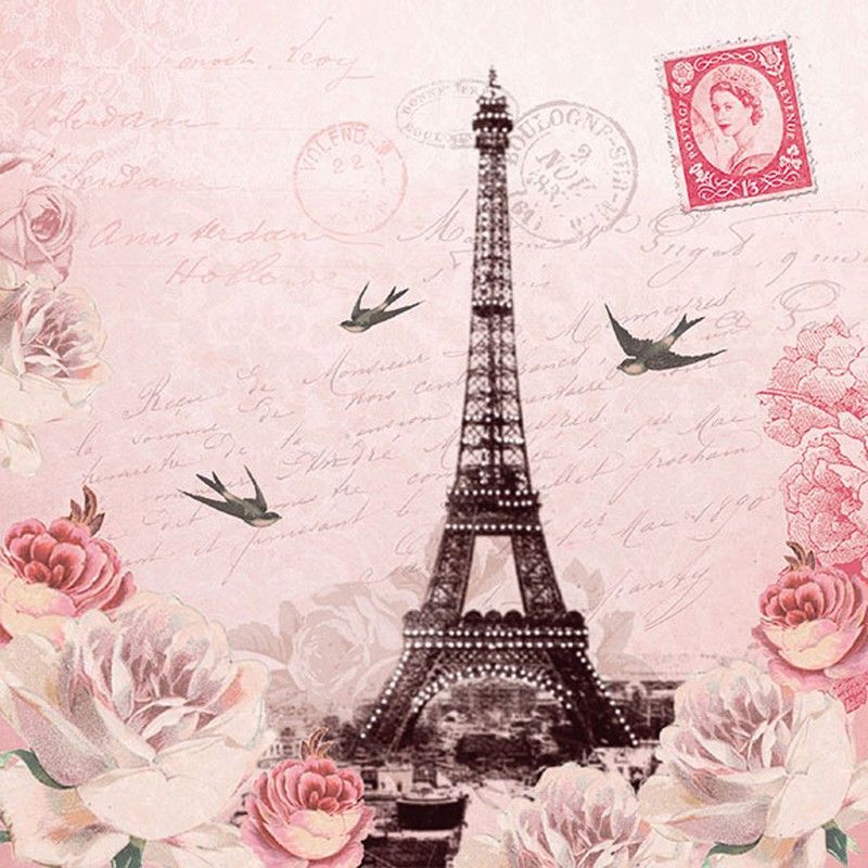 Servilletas Ambiente 33x33 20 ud LETTER TO PARIS
