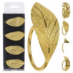 Servilletero hoja dorada. Pack 4 unidades.