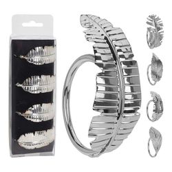 Servilletero hoja plateada. Pack 4 unidades.