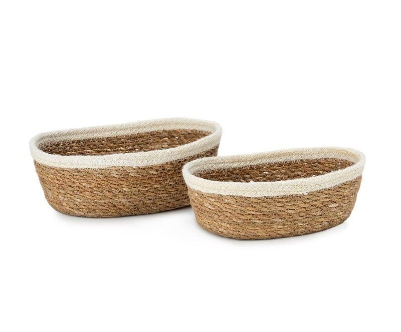 Set 2 Cestas Alga/Yute 23x8x16 cm