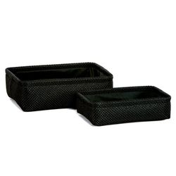 Set 2 Cestas Rectangulares Negro, 26,5x19,5x8cm