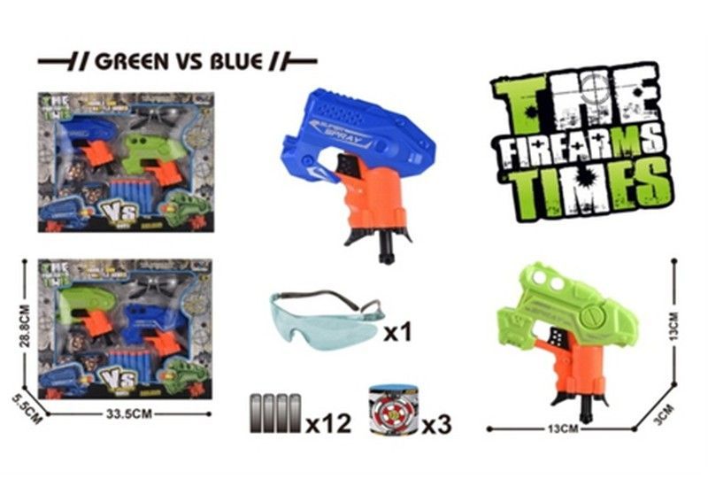 SET 2 PISTOLAS C/GAFAS, 6 DARDOS Y 4 BOTES