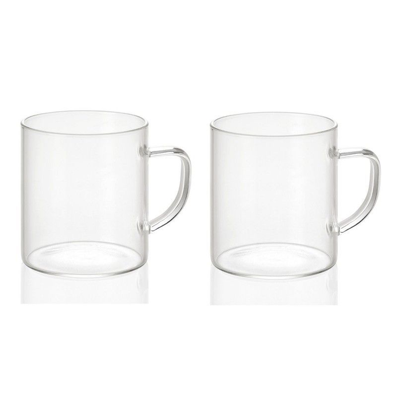 Set 2 Tazas de Vidrio 300ml, Ø7,5x8,5cm