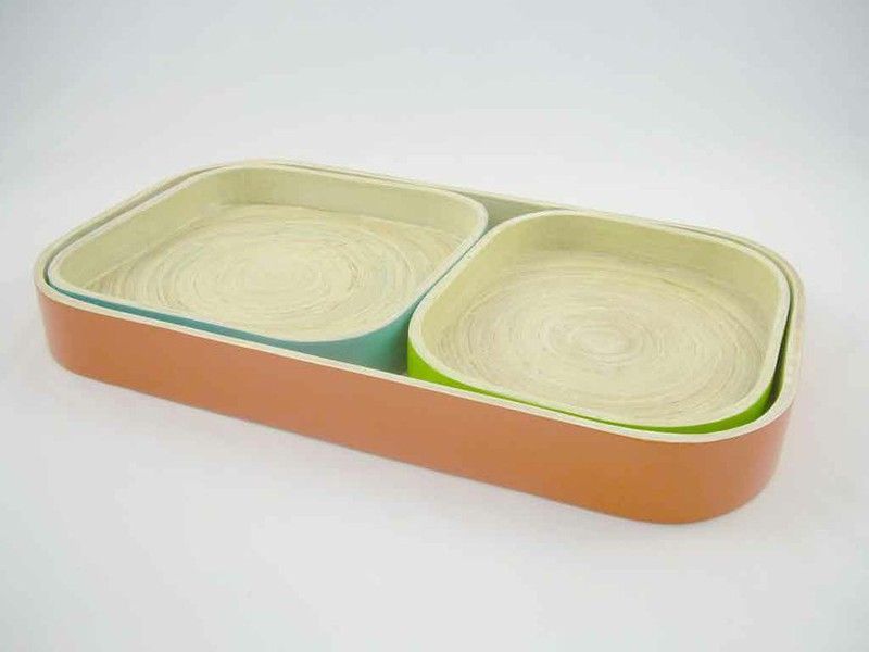 Set 3 bandejas de bambu