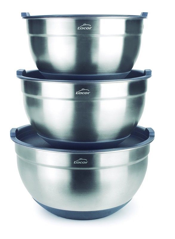 Set 3 Boles Cocina Repostería Antideslizantes 20-22-24Cm Lacor