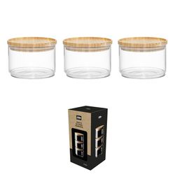 Set 3 Botes Cocina Tapa Bambu Maku