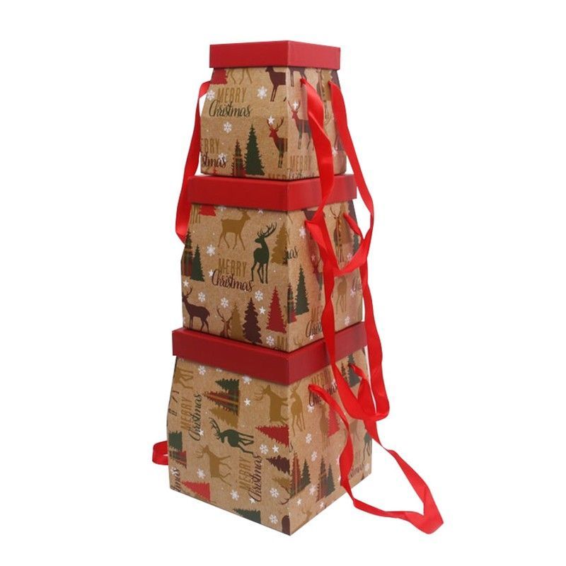 Set 3 cajas cuadradas Moi 19x19x22 cm.