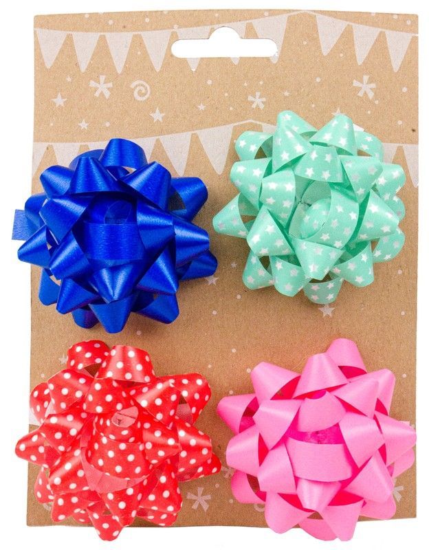 Set 4 Lazos 10 mm Azul-Verde-Rojo-Rosa