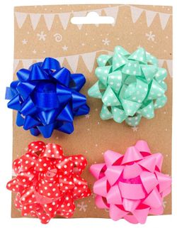 Set 4 Lazos 10 mm Azul-Verde-Rojo-Rosa