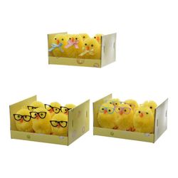 Set 6 pollitos chenille de pascua 4cm