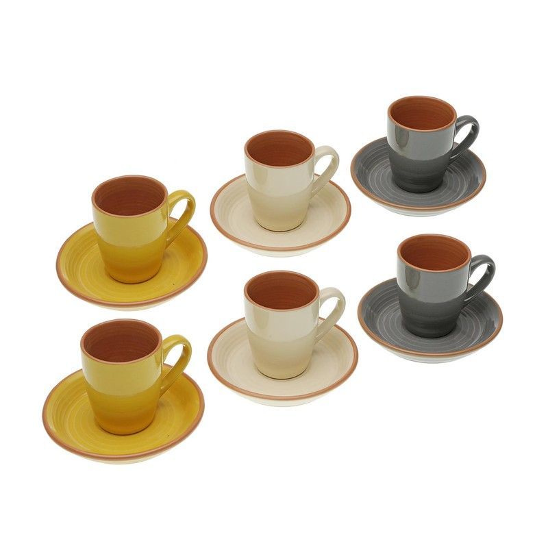Set 6 tazas café con plato Color Terracota