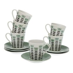 Set 6 Tazas de Café con Leche Porcelana Erna