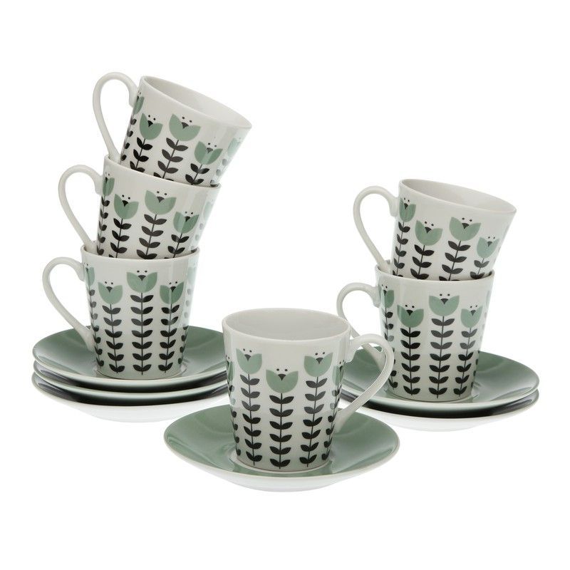 Set 6 Tazas de Café con Leche Porcelana Erna Versa