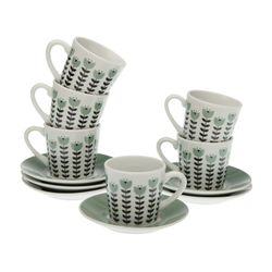 Set 6 Tazas de Café Porcelana Erna