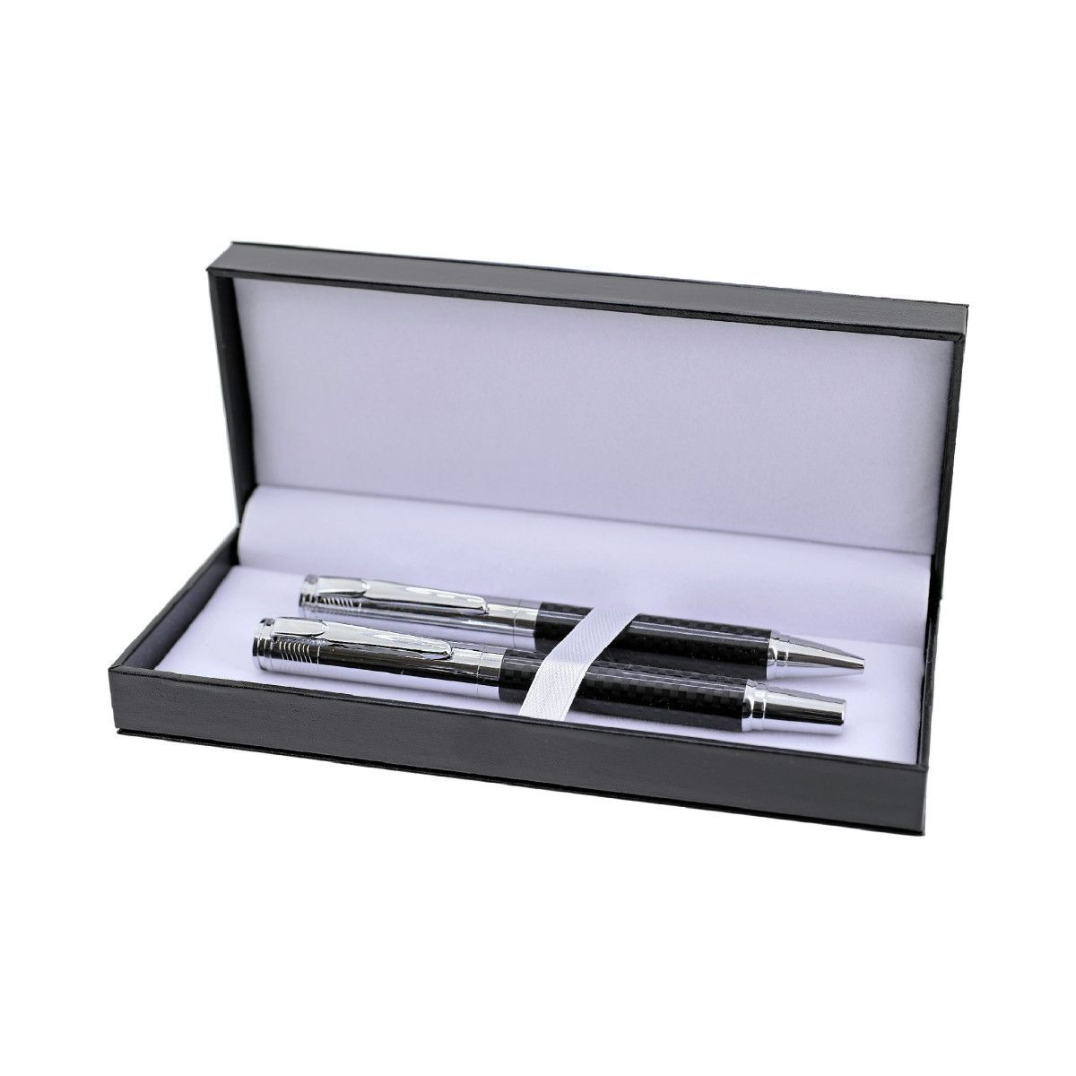 Set Acero GA6102/3 Bolígrafo-Roller Plateado Bicolor Negro Carbono