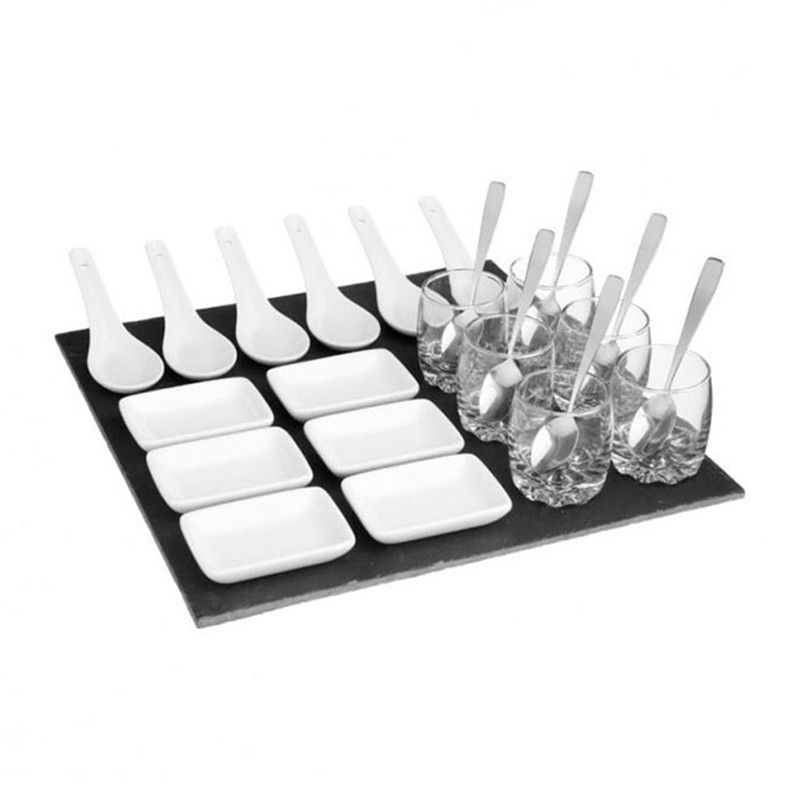 Set Aperitivo 25 Piezas Con Base De Pizarra