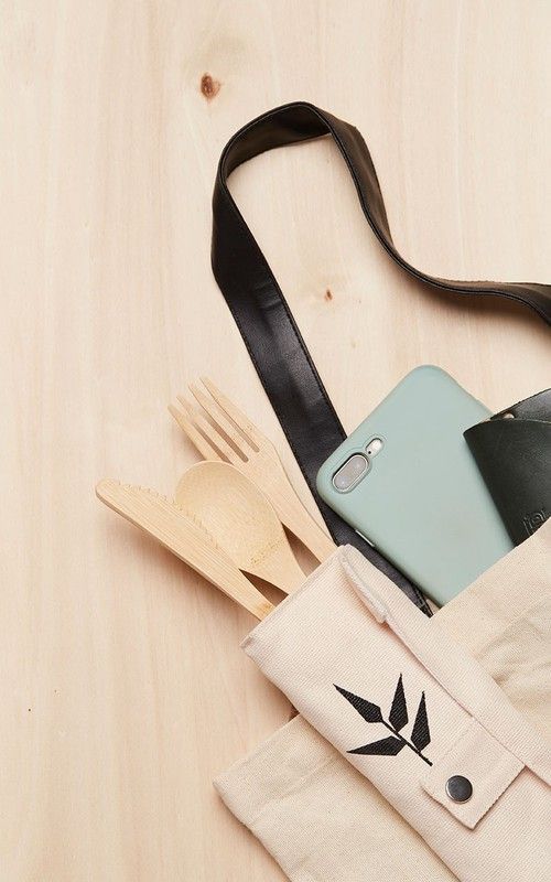 Set cubiertos bambú