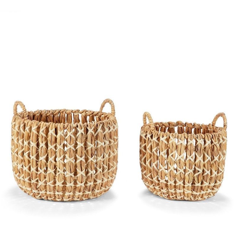 Set de 2 Cestas de Jacinto de agua, Ø37x34cm