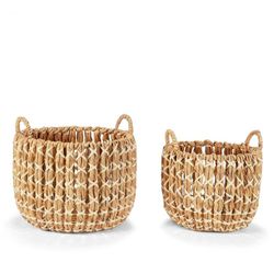 Set de 2 Cestas de Jacinto de agua, Ø37x34cm