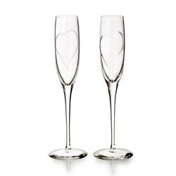 Set de 2 copas flauta de cristal transparente, Ø 8,4 x 28 cm | Namorados