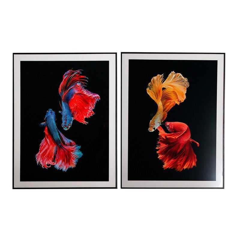 Set de 2 cuadros de madera multicolor, 60 x 3 x 80 cm | Elka