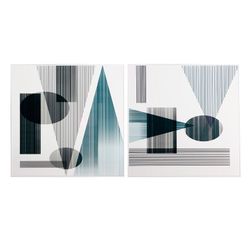 Set de 2 cuadros de madera multicolor, 80 x 5 x 80 cm | Melka