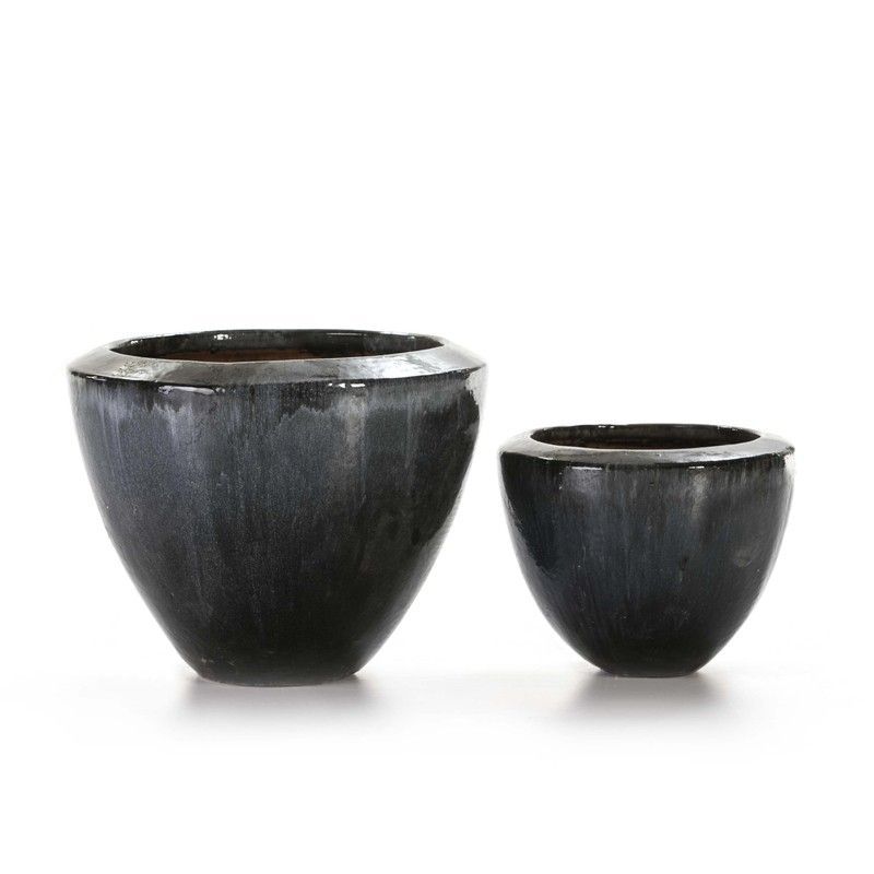 Set de 2 Maceteros Gres Gris envejecido, Ø54x43 cm