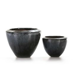 Set de 2 Maceteros Gres Gris envejecido, Ø54x43 cm