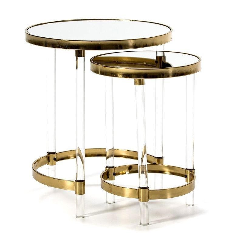 Set de 2 mesas auxiliares, 48x48x59 cm