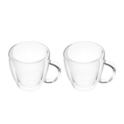 Set de 2 tazas de café de vidrio en transparente, Ø 8 x 9 cm | Hot & Cold
