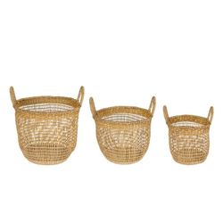 Set de 3 cestas de alga natural, Ø35 x 37 cm