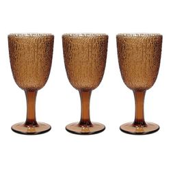 Set de 3 copas de vino de cristal en ámbar, 8 x 8 x 17 cm | Davor ámbar