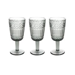 Set de 3 copas de vino de cristal en gris claro, 8 x 8 x 17 cm | Claire