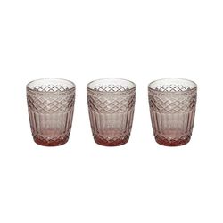 Set de 3 vasos de cristal en rosa, 8 x 8 x 10 cm | Claire