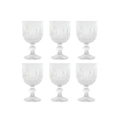 Set de 6 copas de vino de cristal en transparente, 8 x 8 x 14,5 cm | Striped