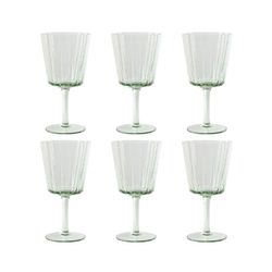 Set de 6 copas de vino de cristal en verde, 8,4 x 8,4 x 16,4 cm | Bubbles Garbo