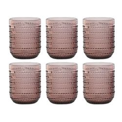 Set de 6 vasos de cristal en rosa | Colección Bubbles