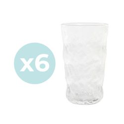Set de 6 vasos de cristal en translúcido, Ø 7,5 x 14 cm | Ice