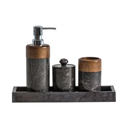 Set de Aseo J/4 piedra de Ónix y madera de Ébano Negro