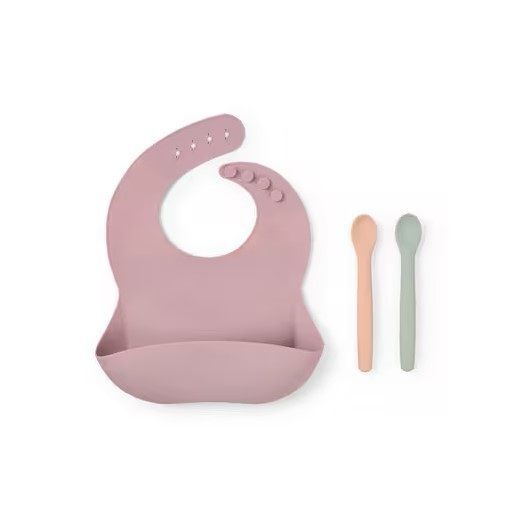 Set de Babero y dos cucharas Tous Baby Food Kit Rosa