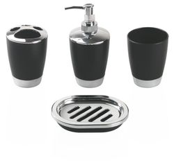 Set de baño  4Pzs negro/Crom AC_344 PyP